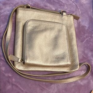 Fossil Gold Crossbody Bag
